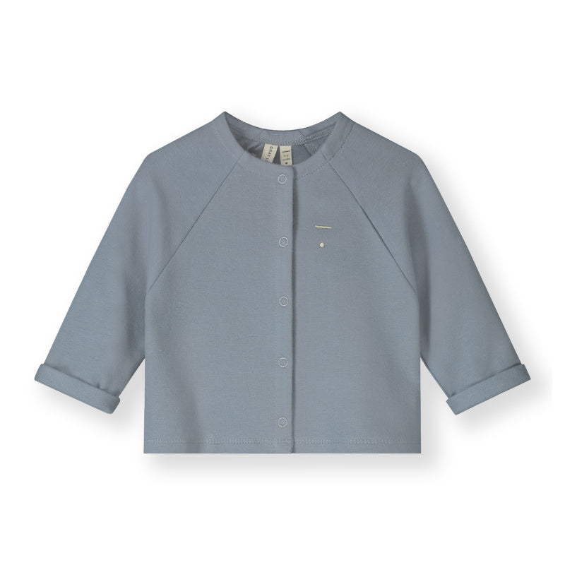 gray label baby raglan cardigan stone grey