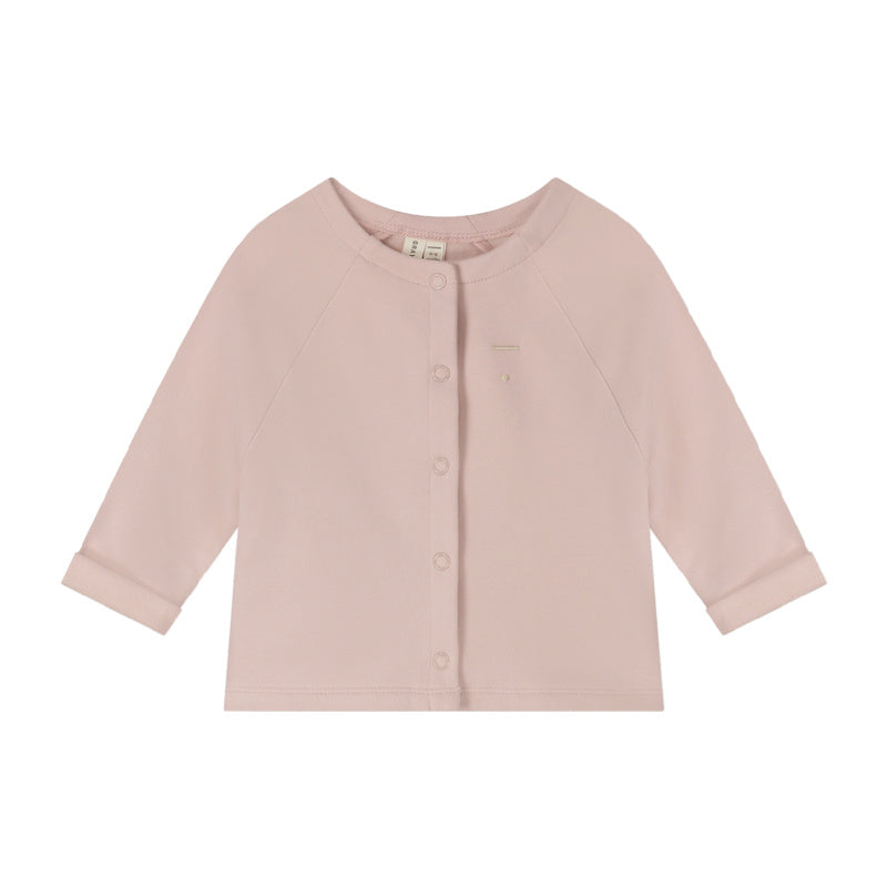 gray label baby raglan cardigan faded pink