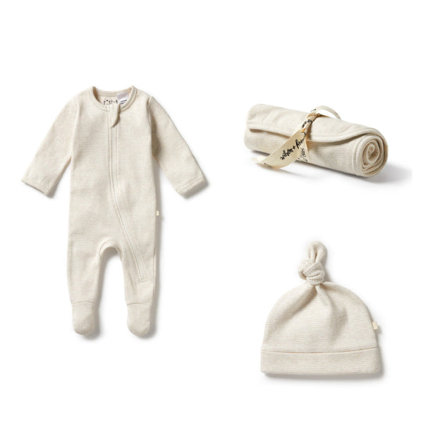 wilson & frenchy baby gift set oatmeal