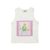 maison mangostan birds tank top white