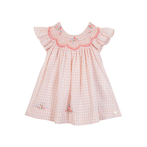 tartine et chocolat gingham baby dress pink