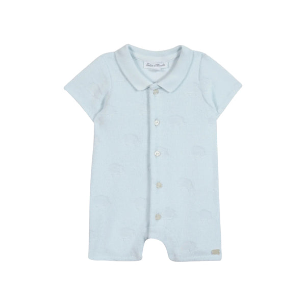 tartine et chocolat terry baby jumpsuit sky blue