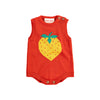 bobo choses pixel strawberry knitted baby romper red