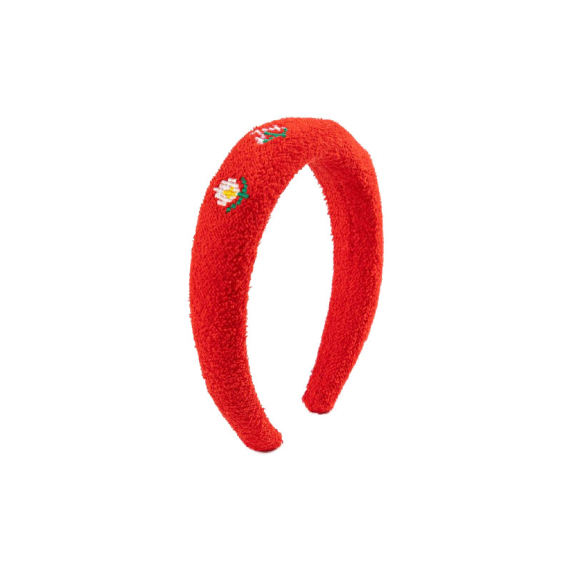 bobo choses pixel daisies terry headband red