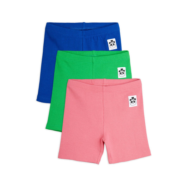 mini rodini solid color bike shorts 3-pack