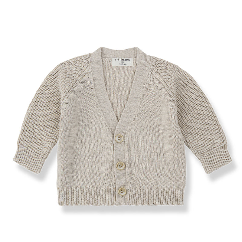 1+ in the family portol baby cardigan beige