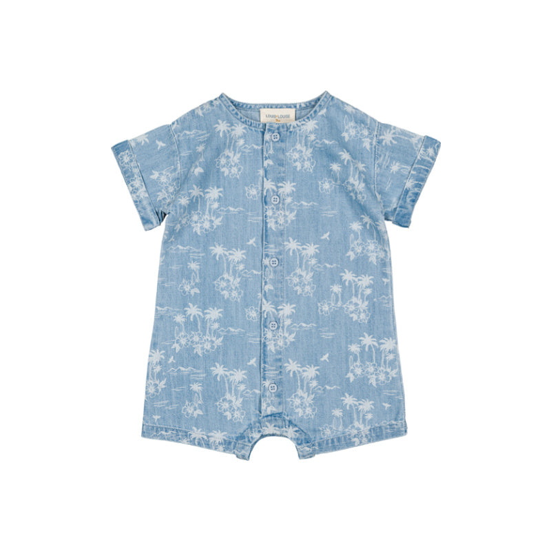 louis louise hawaii baby denim overall light blue