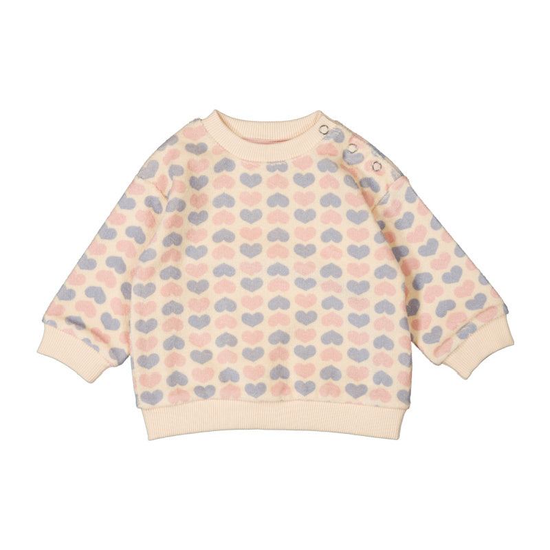 louis louise jimmy terry baby sweatshirt pink heart