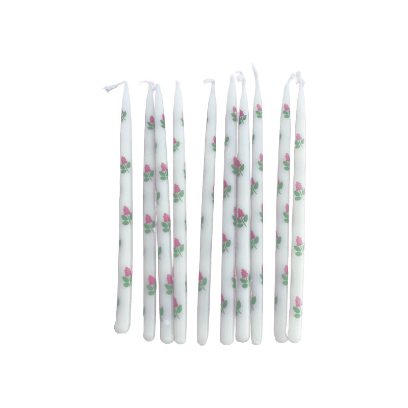 blue gillyflower tapered birthday candles