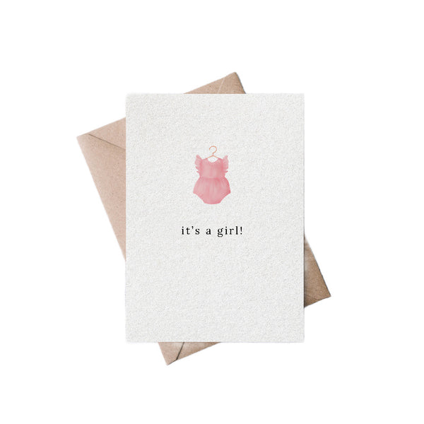 it's a girl new baby greeting card