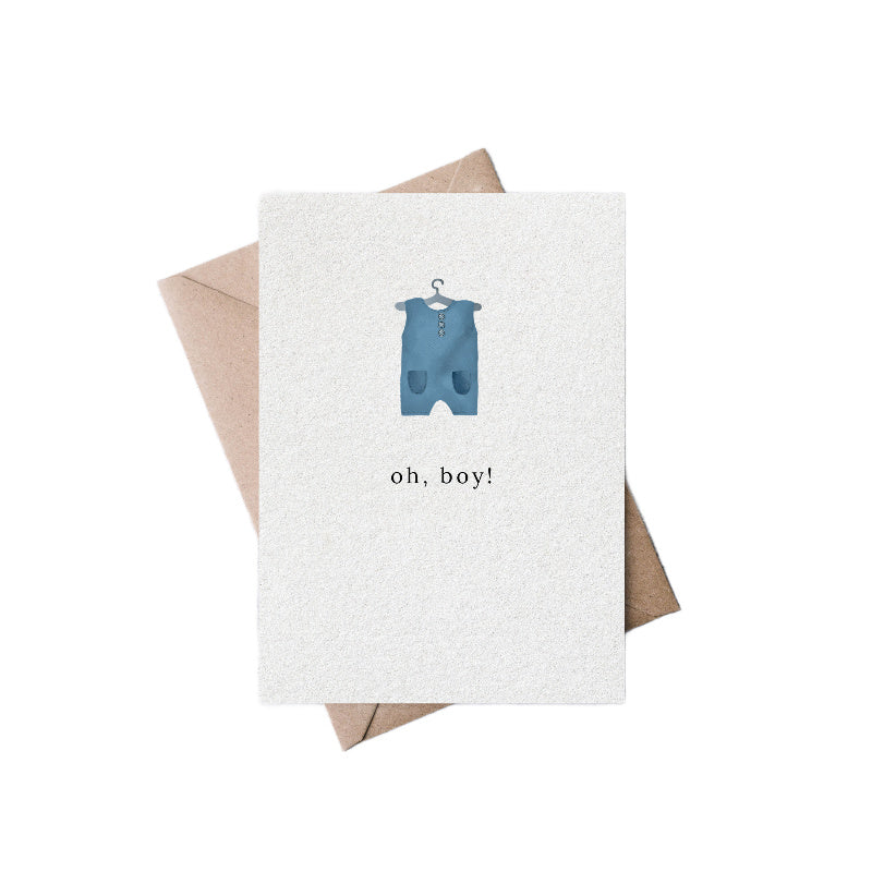 oh, boy new baby greeting card
