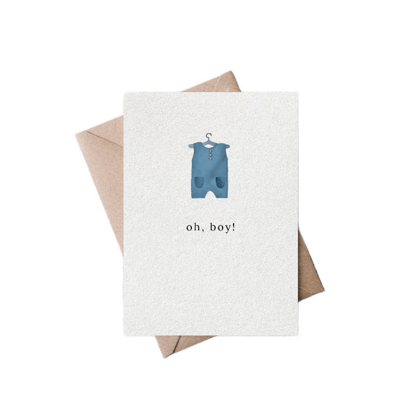 oh, boy new baby greeting card