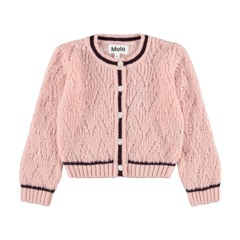 molo gady baby knit cardigan petal blush