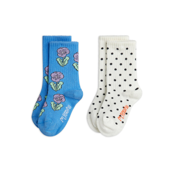 mini rodini violas 2-pack socks multi