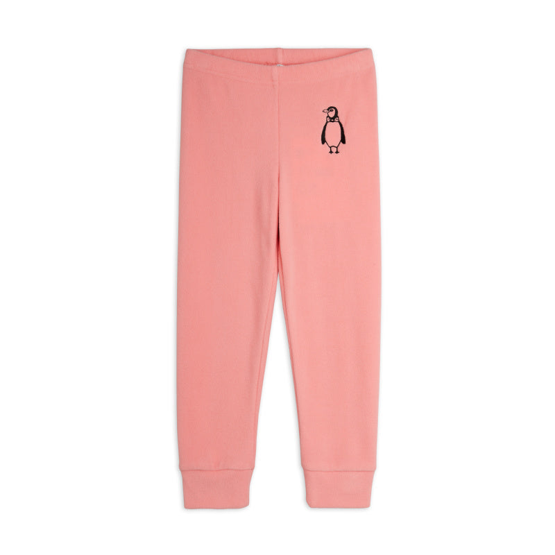 mini rodini penguin emb microfleece trousers pink