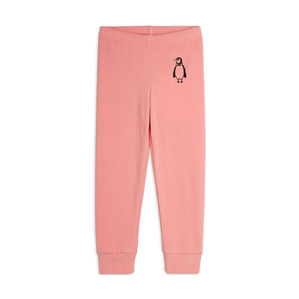 mini rodini penguin emb microfleece trousers pink