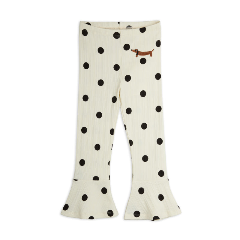 mini rodini dots aop dog flared trousers off-white