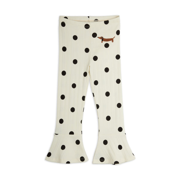 mini rodini dots aop dog flared trousers off-white