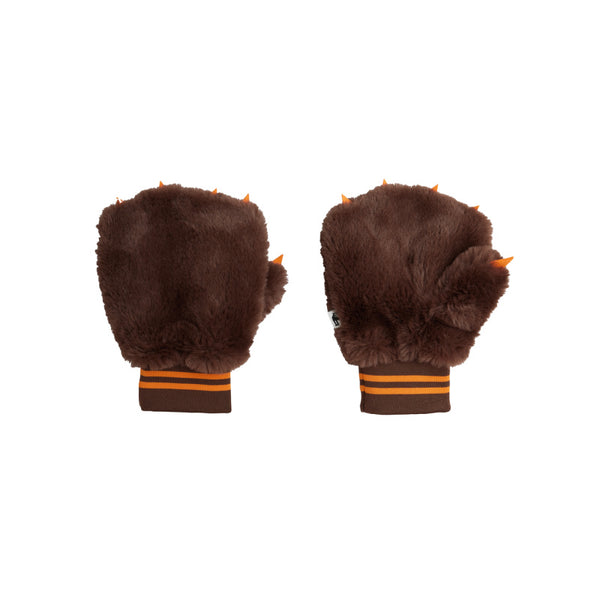 mini rodini faux fur mittens brown