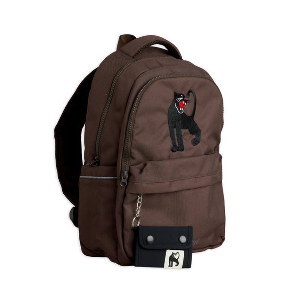 mini rodini panther emb school backpack brown