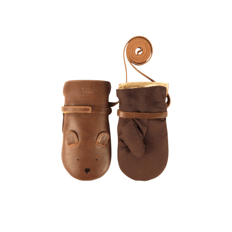 donsje kapi bear mittens cognac