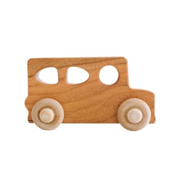 banner toys mini school bus wooden toy