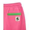 mini rodini fleece panel trousers pink and green