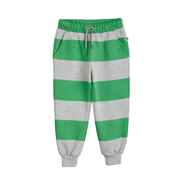 mini rodini stripe sweatpants green