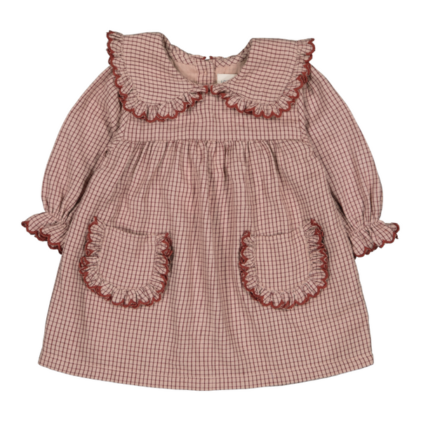 louis louise ursula baby dress twill brushed check