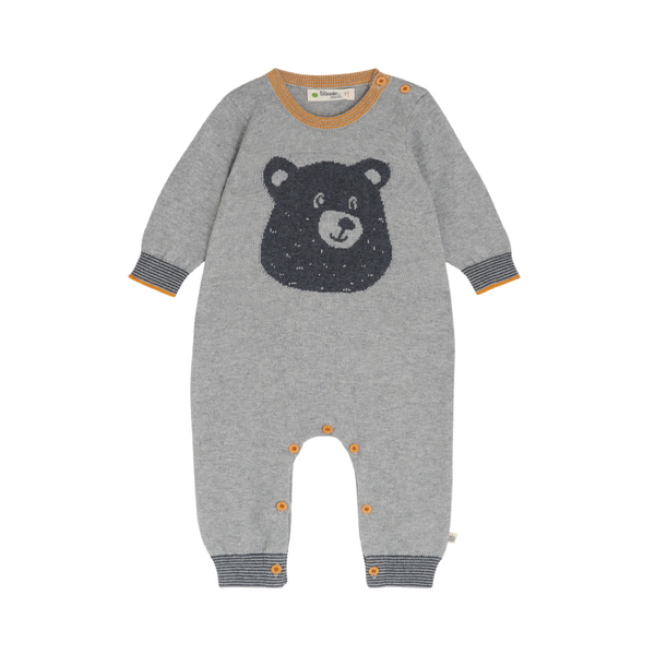 the bonnie mob intarsia knit baby playsuit bear