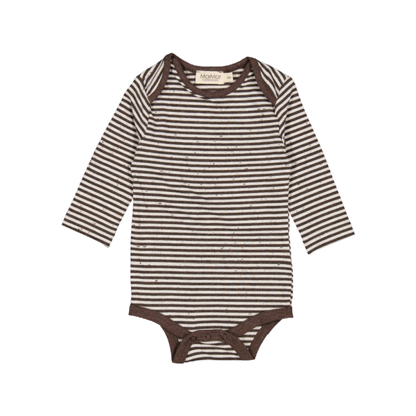 marmar copenhagen ben baby bodysuit deep chocolate stripe