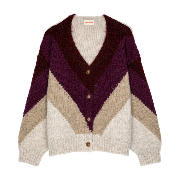 bobo choses woman color block boxy cardigan
