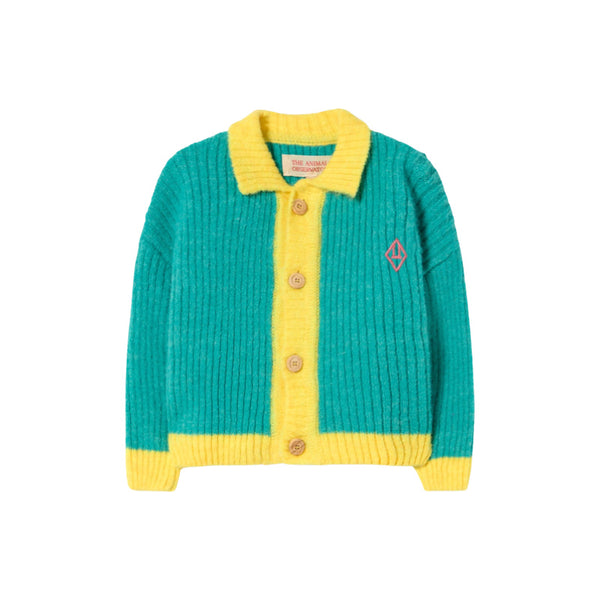 animals observatory toucan baby cardigan turquoise