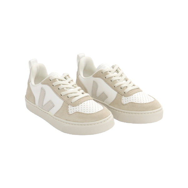 veja v-10 laces chromefree sneakers white natural almond