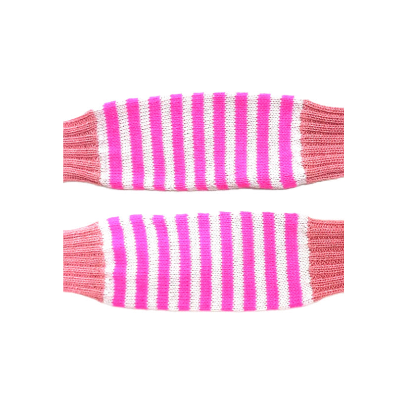 cabbages & kings hand knit leg/arm warmers pink stripe
