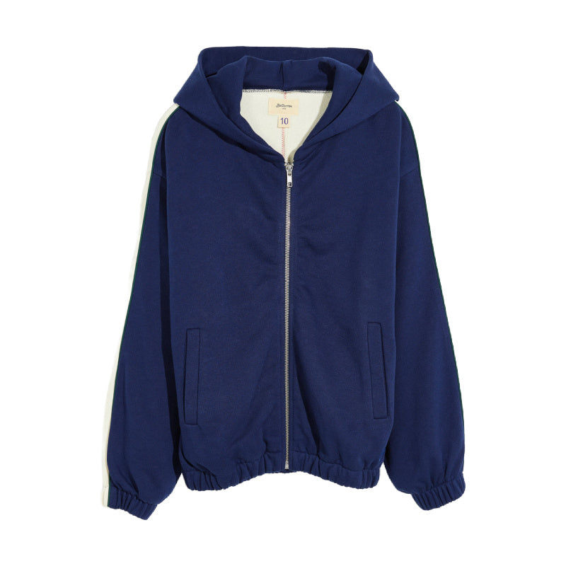 bellerose farral hooded sweatshirt blue