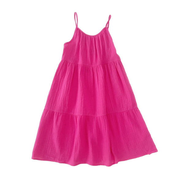 long live the queen crinkle summer dress bright pink