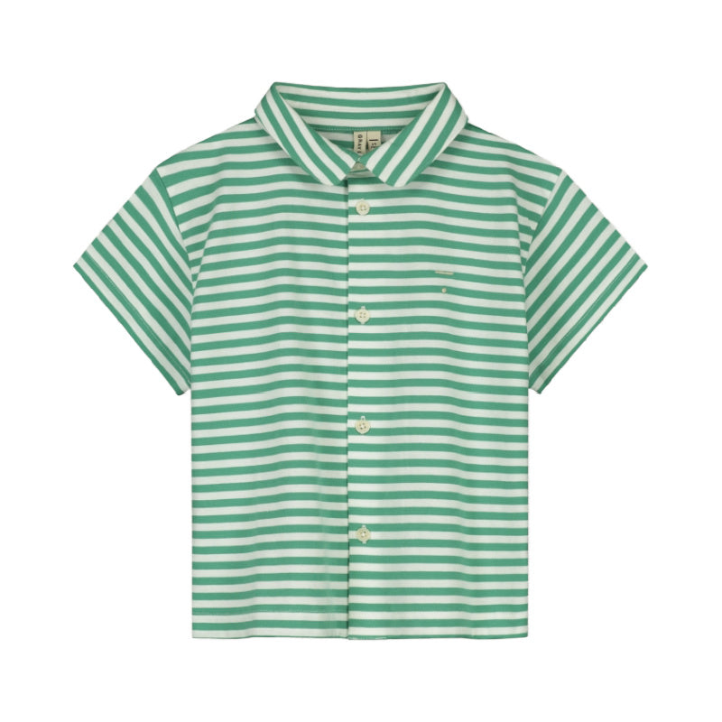 gray label collared shirt bright green/off white