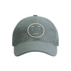 gray label baseball cap blue grey