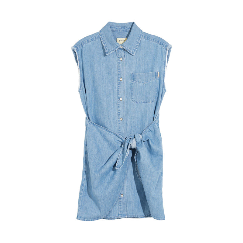 bellerose violet chambray dress blue