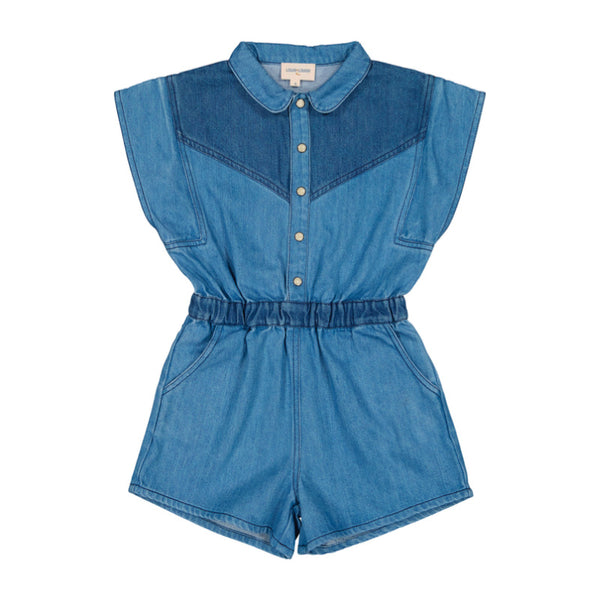 louis louise patricia denim overall blue patchwork