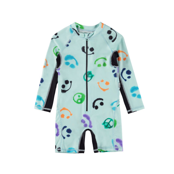 molo neka long sleeve baby swimsuit multi smile