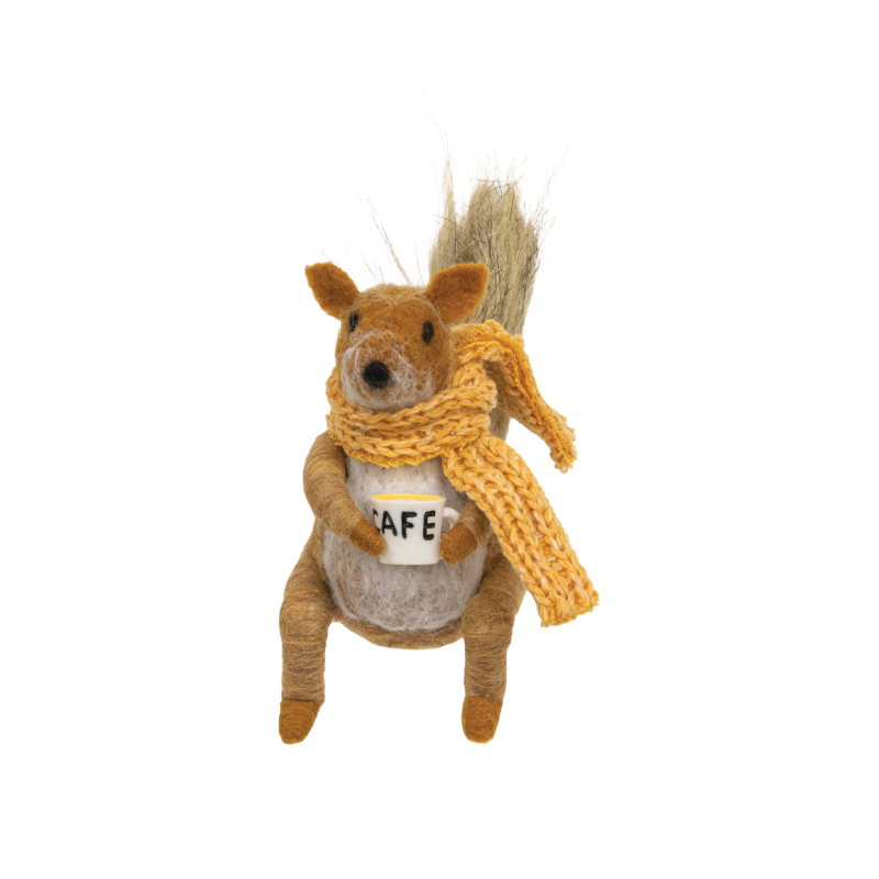 squirrel w/ coffee ornament