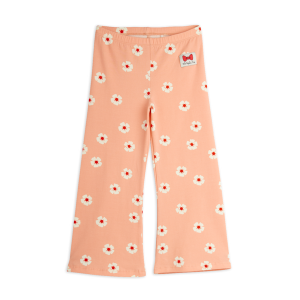 mini rodini flowers aop flared trousers pink