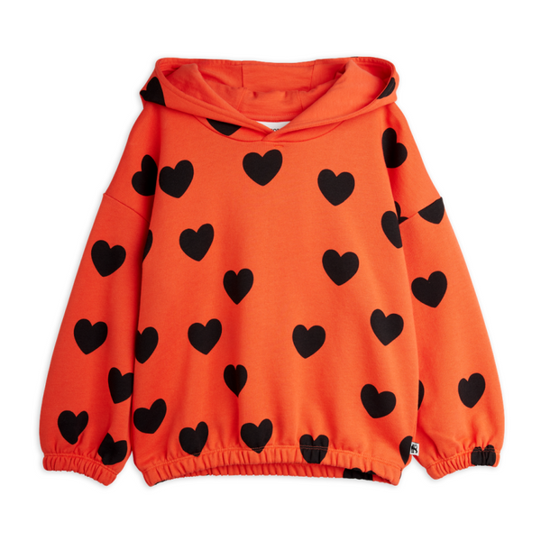 mini rodini hearts aop hoodie red