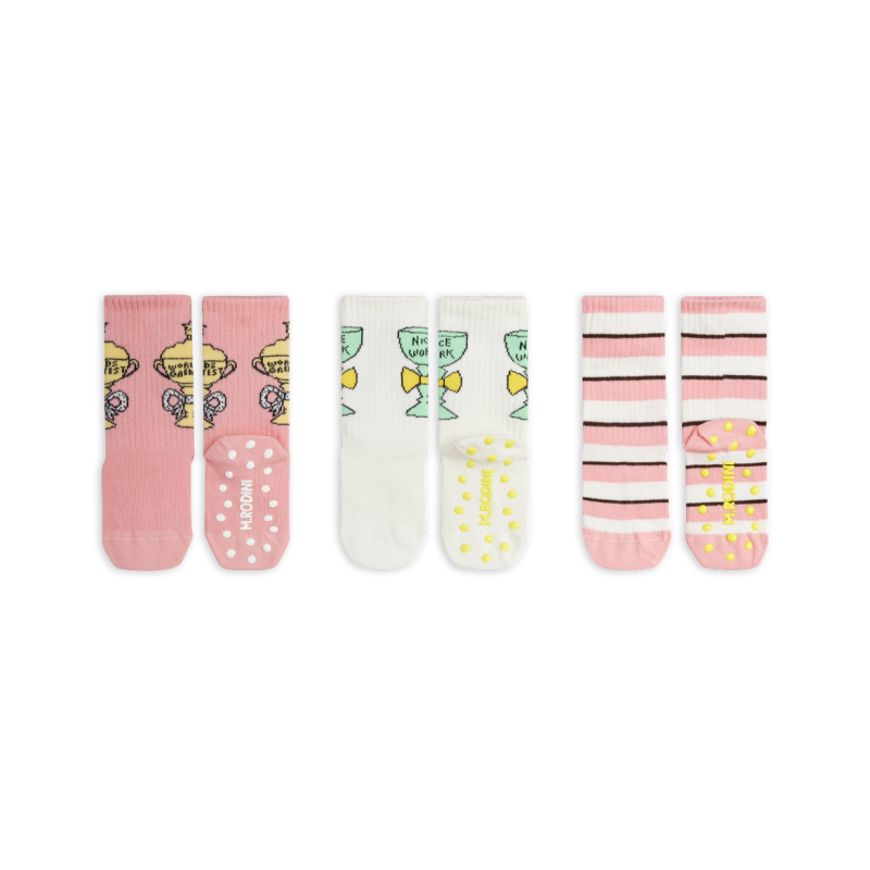 mini rodini trophy 3-pack anti slip socks