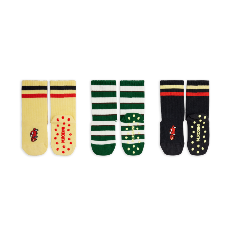 mini rodini car 3-pack anti slip socks