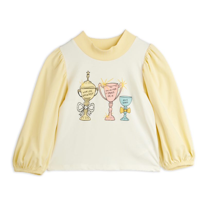 mini rodini trophies sp balloon sleeve top off-white