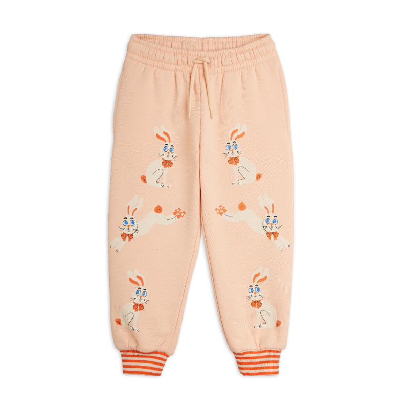 mini rodini rabbit cuffed sweatpants pink