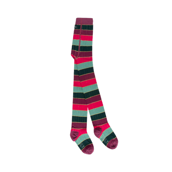 oilily marais striped tights deep teal